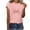 Pink, variant on Qulqfy Womens Love Print Tshirts Orange Short Sleeve Shirts Crew Neck Graphic Spring Summer Tees L