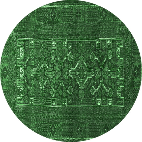 Ahgly Company Indoor Round Persian Emerald Green Traditional Area Rugs, 8' Round