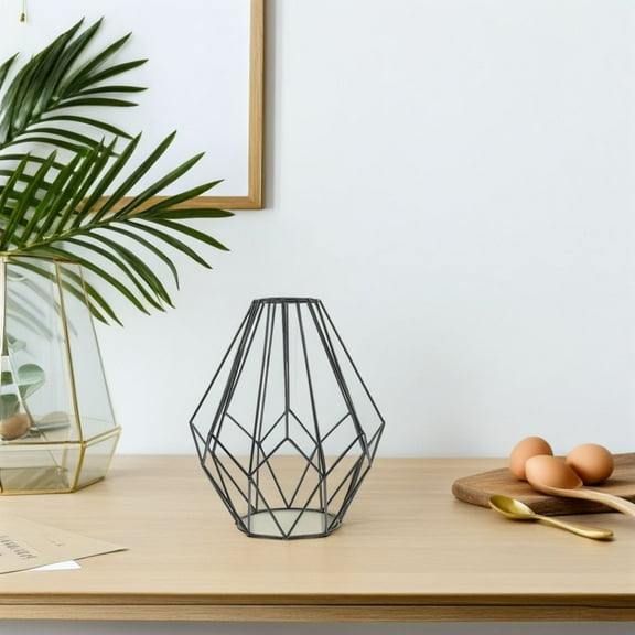 HOMEMAXS Industrial Vintage Bulb Covers Farmhouse Metal Wire Cage For Hanging Pendant Lighting Light Fixture Lamp Guard Lampshade Replacement Accessories Black