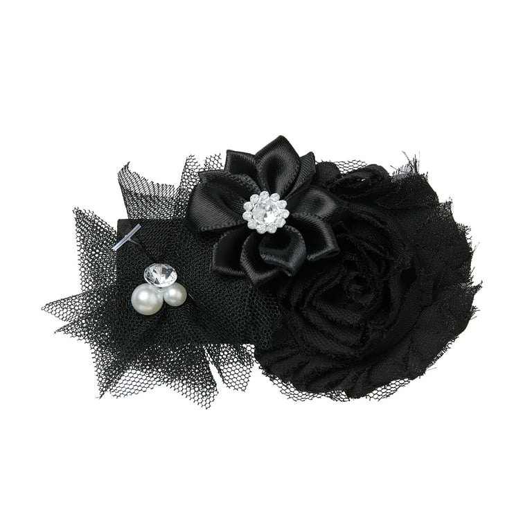 Black on sale flower accessories