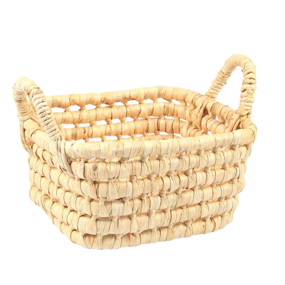 Natural Straw Basket With Handle HandWoven Flower Basket Dried Flower Wicker Natural Straw