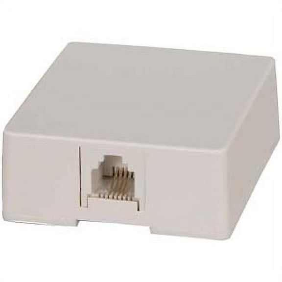 ACCL RJ11 Modular Single Port Surface Mount Jack White, 1 Pack