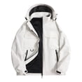 thumbnail image 3 of QATAINLAV Waterproof Hooded Jackets for Men Casual Hiking Windbreaker Bomber Jacket Full Zip Outdoor Jacket with Multi Pockets White,XXXXL, 3 of 7