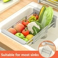 thumbnail image 3 of Retractable Large Capacity Sink Drain Basket - Multi-functional, Vegetable Fruits Dish Sink Drying Rack, Kitchen Supplies, 3 of 8