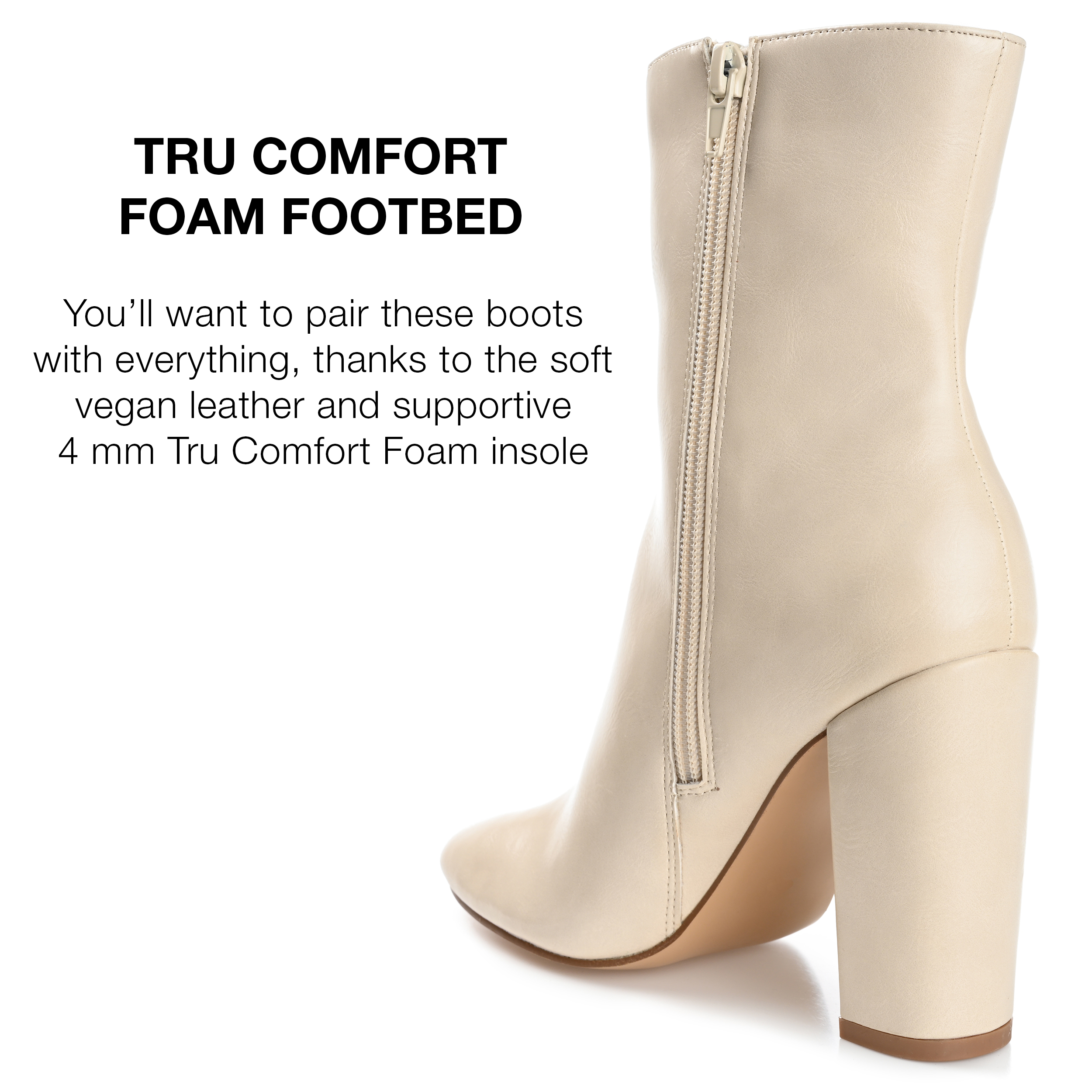 Journee Collection Womens Gaibriel Round Toe Block Heel High Ankle Booties