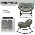 thumbnail image 6 of SDJPOI Outdoor Patio Rocking Chair Cushion, Waterproof & Fade Resistant Tufted Egg Chair Cushion with 6 Straps, Wicker Papasan Chair Cushion for Indoor & Outdoor, 6 of 8