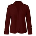 thumbnail image 5 of Jxximdong Blazers for Women, Fashion Business Casual Fall Long Sleeve Notch Cardigans Slim Fit Work Cropped Suit Jackets, Women's Coats Red, 5 of 7