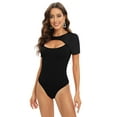 thumbnail image 4 of EFINNY Womens One Piece Swimsuits Jumpsuit Mesh Splicing Jumpsuit Tummy Control Bodysuit, 4 of 5