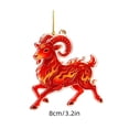 thumbnail image 3 of Edgtyos Christmas Red Goats Ornament, 3.2"x3.2" 2D Acrylic with Gold Cord Goats Hanging Sign Car Rear View Mirror Accessories, Xmas Gift for Family, 3 of 6