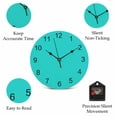 thumbnail image 5 of Wall Clock Aqua Green Clocks PVC Silent Non-Ticking Battery Operated Decorative Simple Style Round Clock for Home Living Room Kitchen Bedroom Office School Wall Decor 14 Inch, 5 of 9