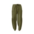 thumbnail image 6 of Clothing Sale Womens Pants 2026 Women's Spring Summer Casual Wide Leg Pants High Waisted Drawstring Loose Long Belt Pocket Pants Wide Leg Pants Woman, 6 of 7