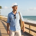 thumbnail image 6 of Hsqqdc Elegant Fedora Trilby Hat, Nonwoven Jazz Cap Classic Gentleman Panama Hat, 6 of 7