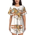 thumbnail image 1 of Fotbe Vintage Wild West Cowboy Conjunto de Pijama Estampado para Mujer, 2 Piezas, Ropa de Dormir con Camiseta de Manga Corta y Shorts Suaves-X-Large, 1 of 6