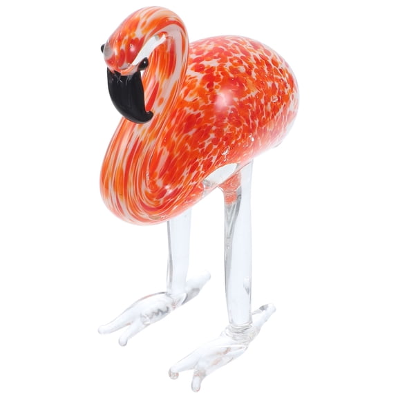 WHAMVOX Flamingo Stained Glass Ornament Decorative Realistic Animal Statue for Home and Garden