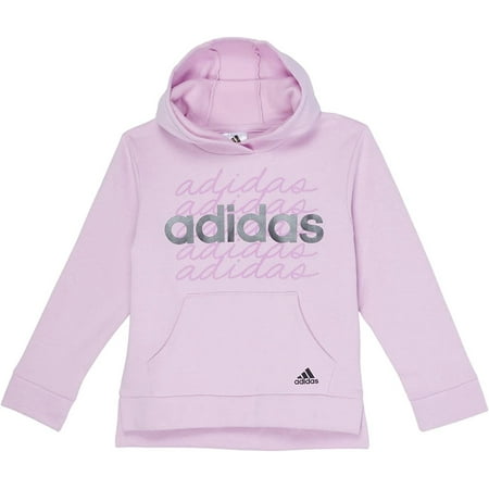 adidas Girl's Event21 Fleece Cotton Hooded Pullover Big Kids Light Lilac LG 14 Big Kids