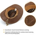 thumbnail image 7 of Straw Cowboy Hat Wide Brim Sun Hat Cowgirl Summer Panama Hat with Chin Strap Men Women KidTravel Outdoor Famliy Hat, 7 of 7