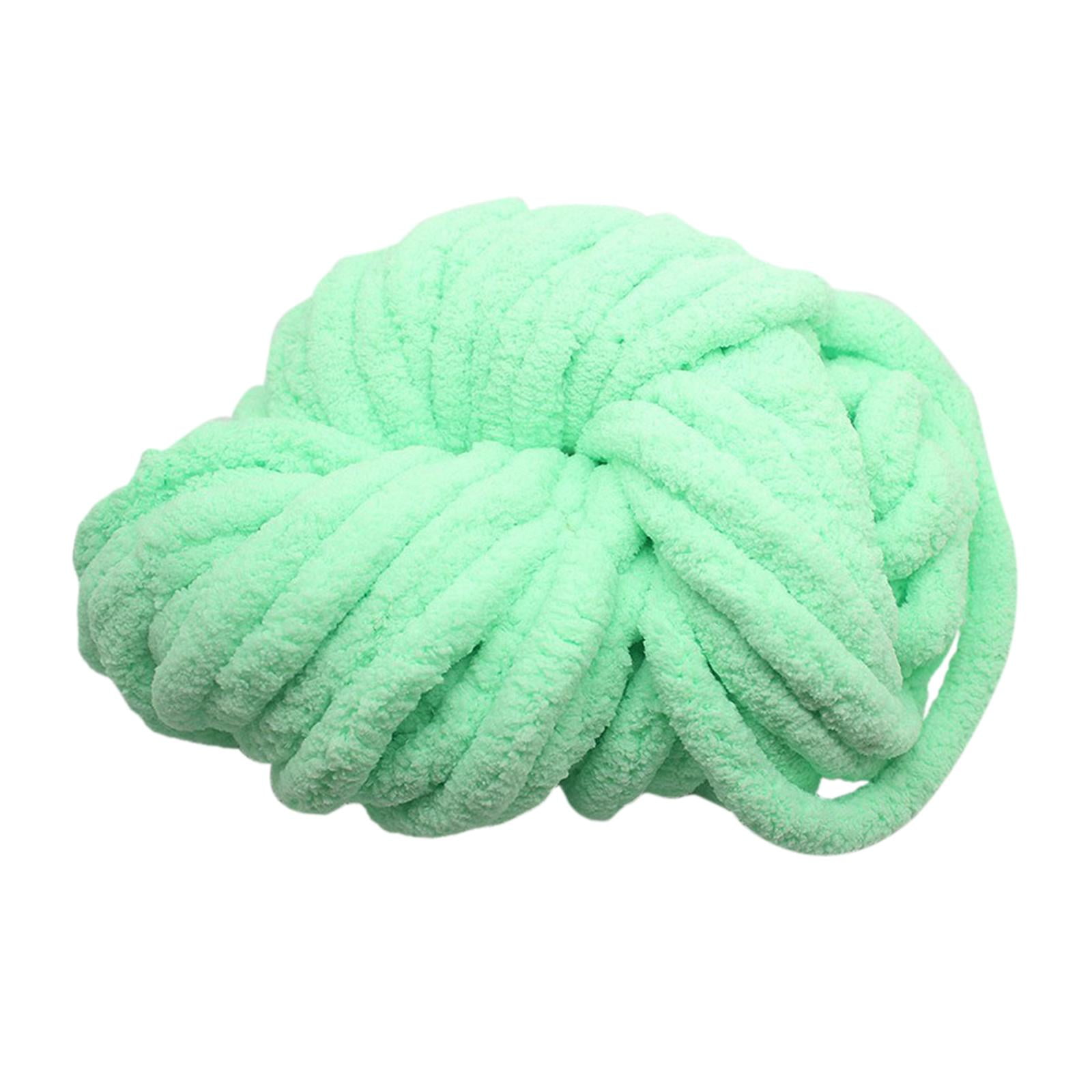 Abbraccia Chunky Chenille Yarn for Crocheting, Bulky Thick Yarn for Knitting,Super Bulky Chunky Yarn for Hand Knitting Blanket Light Green