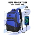 thumbnail image 7 of WOLT Blue Skateboard Backpack, 15.6 Inch Laptop Backpack for Men Women, Sports Backpack with Ball Holder for Longboard, 7 of 7