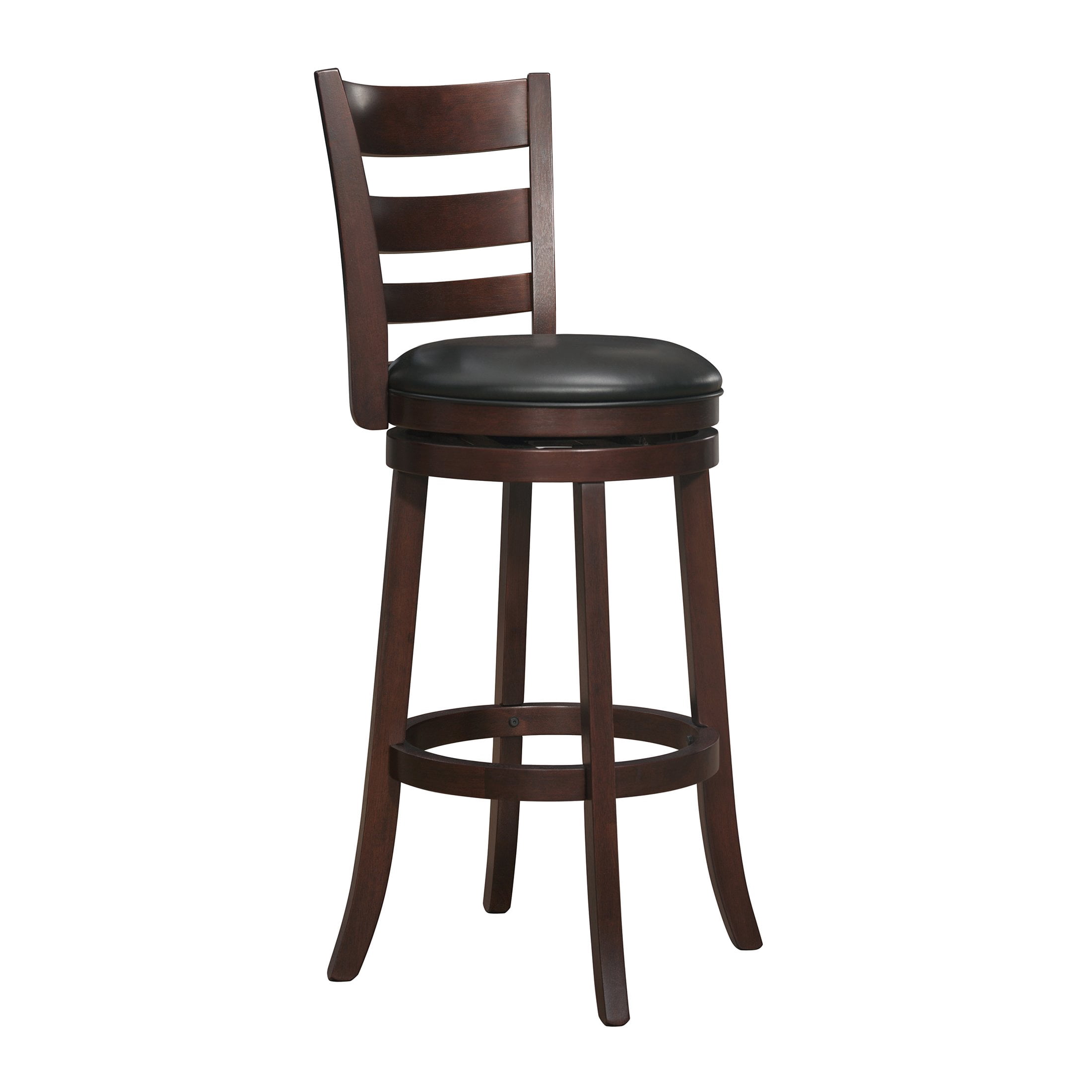 OakvillePark Odelia Ladder Back Swivel Barstool, Pub Height, Cherry