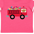 thumbnail image 4 of Inktastic Valentine Fire Truck Heart Bear Boys or Girls Toddler T-Shirt, 4 of 5