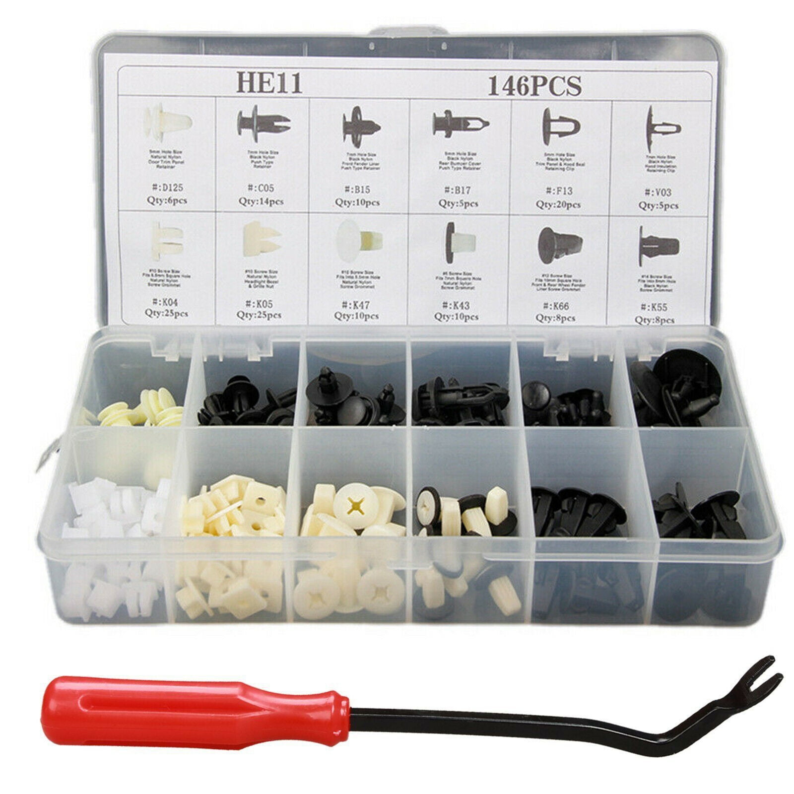 Details about / For Toyota 5pcs NOS White Nylon Plastic Retainers Clips Bumpers Fenders 1//4/"