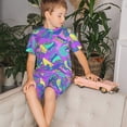 thumbnail image 4 of Cauagu Patins à Roulettes Disco pour Enfants Ensemble de Pyjamas à Manches Courtes, Ensemble de Shorts d'Été pour Enfants Ensemble de Pjs à Col Rond 2 Pcs Parfait pour Petits Garçons Filles-TG, 4 of 6