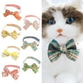 thumbnail image 4 of Dream Lifestyle Pet Collar Plaid Pattern Adjustable Quick Release Super Soft Easy-wearing Wear Resistant Cotton Polyester Dog Collar with Bow-knot Pet Neck Strap Pet Supplies, 4 of 8