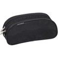 thumbnail image 1 of Merangue Dual Zipper Two Compartment Oblong Pencil Pouch Case, Black, 1 of 3