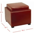 thumbnail image 3 of SAFAVIEH Bobbi Tray Storage Ottoman Red, 3 of 5