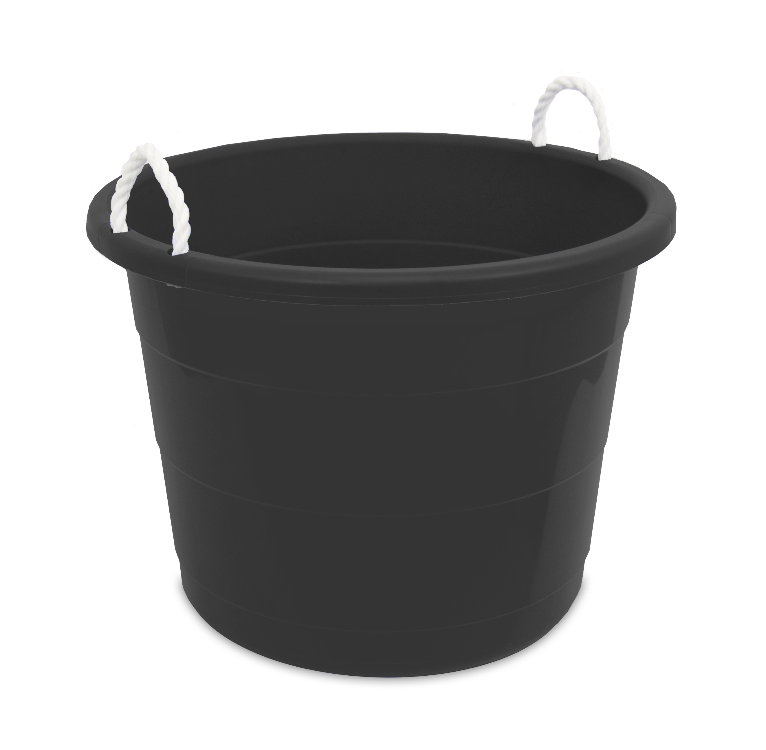 Mainstays 17-Gallon Plastic Utility Tub with Rope Handles, Black, Set of 2 - image 4 of 4