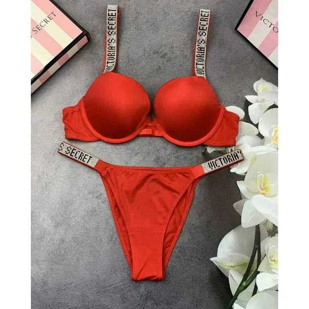 Victoria secret top Nuevos Conjuntos De Sujetador Push Up Con Estampado De Letras Para Mujer/Lingerie V SDR4