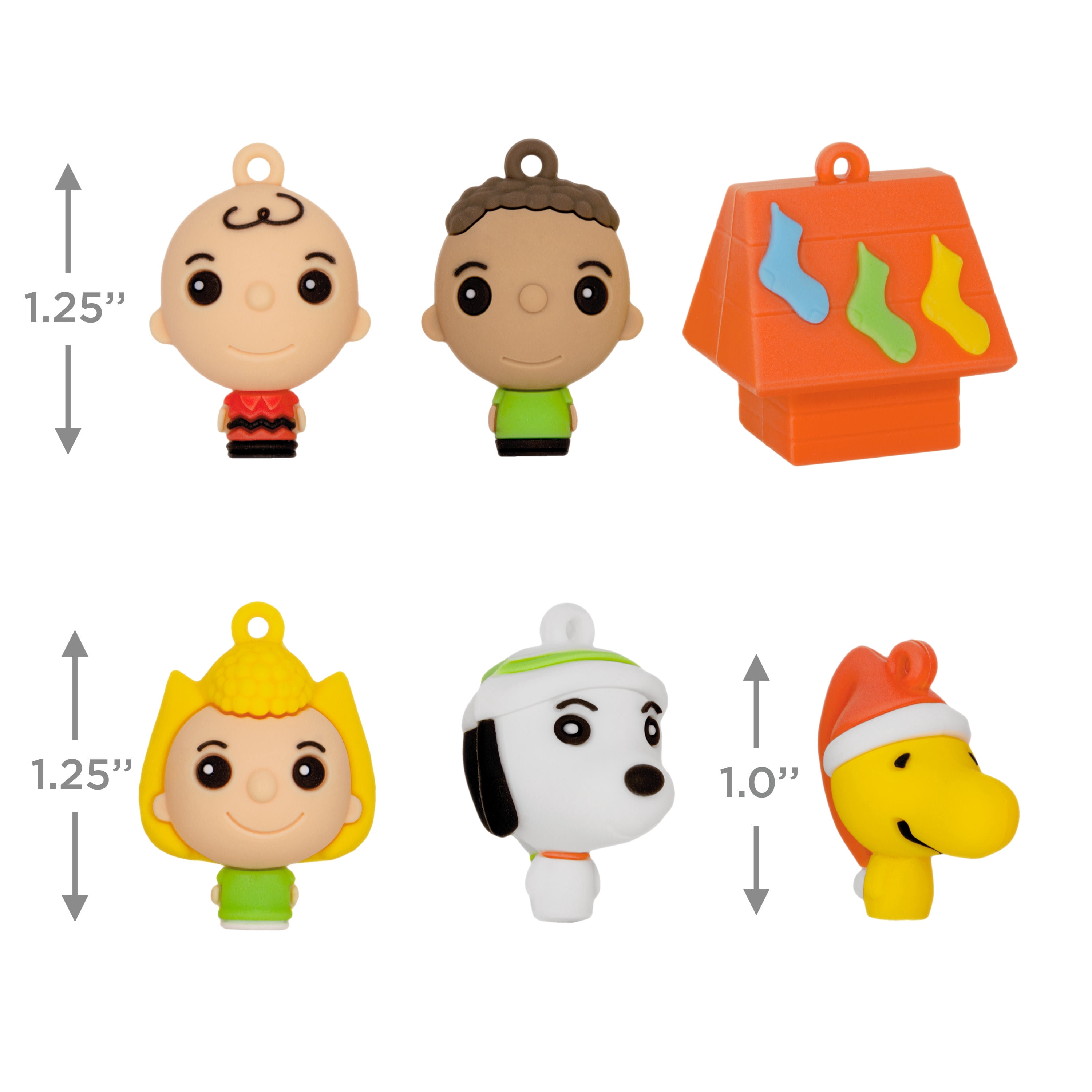 Hallmark Mini Christmas Ornaments (Peanuts, Shatterprf), Set of 6, 1 Count