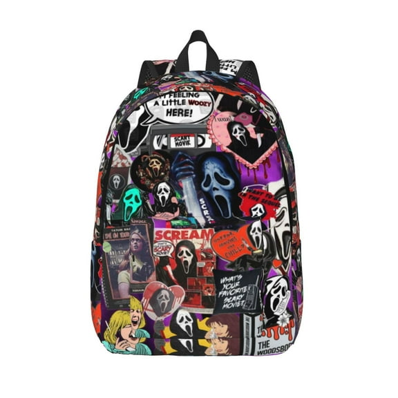 Ghostface Backpack Canvas Casual Lightweight Backpack Fashion Travel Backpack Laptop Backpack 17.7 Inch And15.7inch