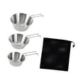 thumbnail image 4 of figatia 3Pcs Camping Bowls Tableware Cookware with Mesh Bag Stainless Steel Camp Bowls Dinnerware for Hiking Kitchen Barbecue Outdoor Folding Handle, 4 of 8