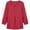 Red, variant on Women's Notch Neck Woven Blouses, Half Wooden Button Bubble Long Sleeve Solid Shirts With Side Pockets for Women Fall Wear, Women's Red, Sizes S-2XL