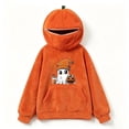 thumbnail image 3 of Halloween Hoodie for Women Funny Pumpkin Mask Long Sleeve Fleece Tops Plus Size Fashion Casual Sweatshirt with Pocket (S, Orange-01), 3 of 6