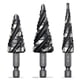 thumbnail image 1 of Juego de Brocas Escalonadas Cuatro Ranuras Espirales, 3 HSS (1/8"-7/8"), Unibit, Vástago 1/4", 1 of 5
