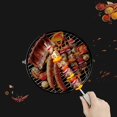 thumbnail image 3 of 10 brochetas para barbacoa con mango móvil, reutilizables, planas, de acero inoxidable, color plateado, 3 of 5
