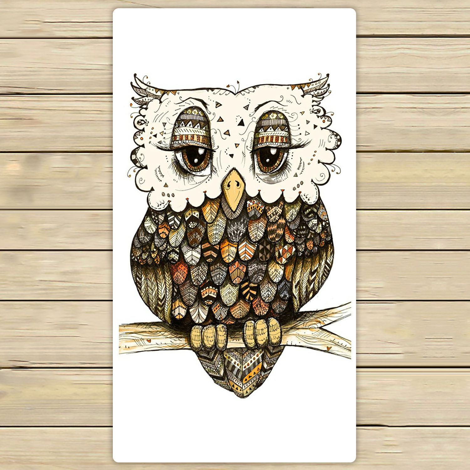 ZKGK Owl Art Pattern Hand Towel Bath Towels Beach Towel For Home