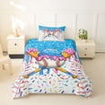thumbnail image 2 of Castle Fairy Sport Baseball Print Twin Duvet Cover, Pink Ice Cream Drip Twin Bedding, Light Blue Pink White,2pcs,1 Duvet Cover and 1 Pillowcase, 2 of 6