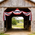 thumbnail image 4 of Junepar Red White Blue Patriotic Bunting Banner 19.7ft x 1.6ft 250 Year Anniversary 4th of July Large Yard Decor Star Stripe Garland for Outdoor Porch Garden & Fence, 4 of 7