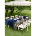 thumbnail image 4 of Outdoor Tablecloth with Umbrella Hole for Patio/Picnic/Party/Camping, Navy Blue Ocean Waves Waterproof Table Cloth Rectangle Table Cover Washable, Summer Beach Coastal Abstract (54"x 80"), 4 of 8