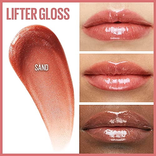 Brillo de Labios Lifter Maybelline con Ácido Hialurónico, Hidratación, Volumen y Brillo - 015 Sand, 0.51ml