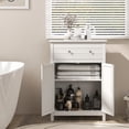 thumbnail image 3 of Patiojoy Armoire de Rangement de Salle de Bain Autoportante Armoire de Plancher avec Tiroir, Portes et Tablette Ajustable pour Rangement Blanc, 3 of 10