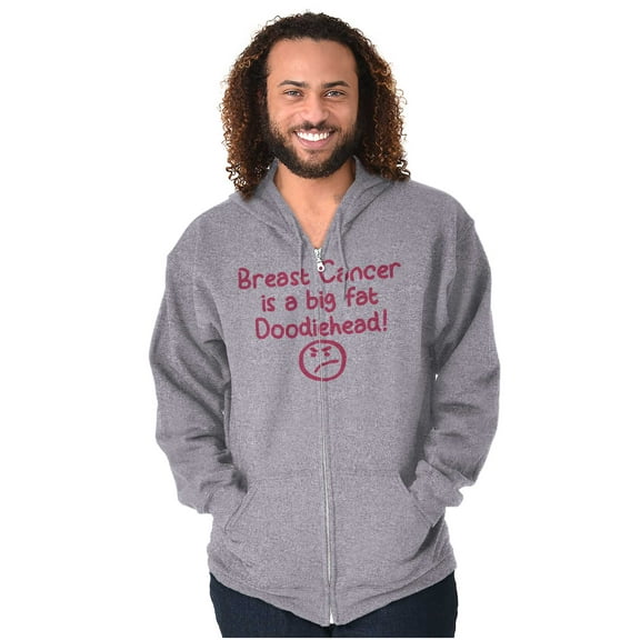 Breast Cancer is a Doodiehead Zip Hoodie Sweatshirt Women Brisco Brands S