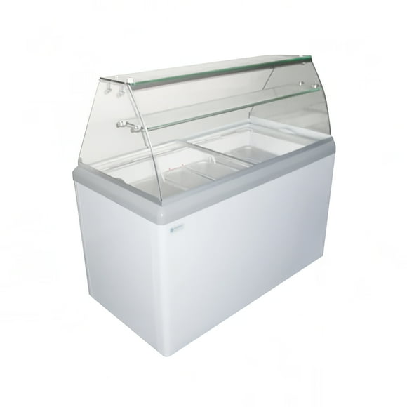 Excellence Industries HBG-7HC 43 1/2" Stand Alone Gelato Dipping Cabinet W / 7 Capacité de Casserole - Blanc, 115v