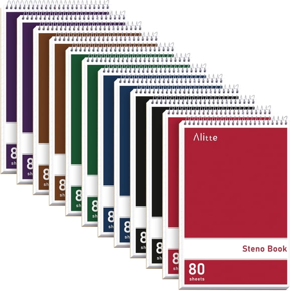 Steno Pads Alitte Steno Pads Steno Pads en espiral, 15 x 23 cm, paquete de 12