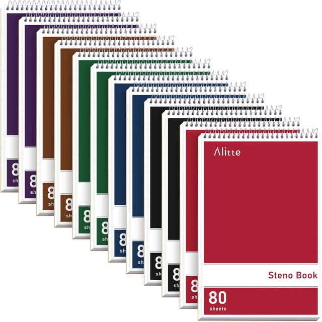 Steno Pads Alitte Steno Pads Steno Pads en espiral, 15 x 23 cm, paquete de 12