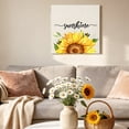 thumbnail image 6 of Sunshine Watercolor Canvas Wall Art for Living Room, Sunflowers Bees Retro Linen Farmhouse Poster Print Painting for Bedroom Office Home Decoration Wall Pictures Prepare To Hang 10"x10", 6 of 9