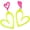 yellow heart, variant on 80s Neon Acrylic Lightning Heart Earrings Colorful Retro Earrings Glow Party Neon Accessories for Women